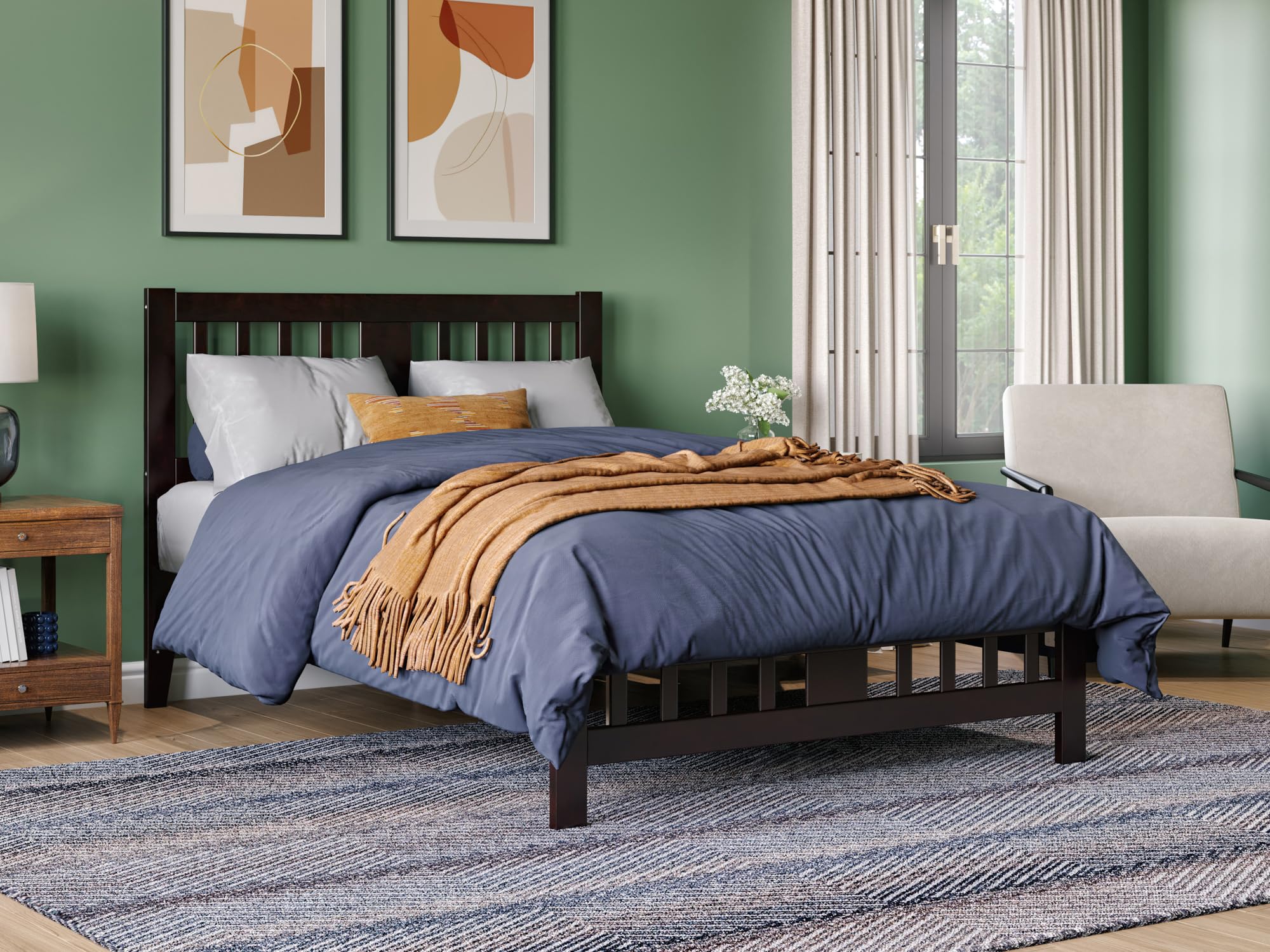 AFI, Tahoe Full Platform Bed with Matching Footboard, Espresso