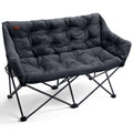 EVER ADVANCED Double Camping Chair for Adults, Padded Folding Camping Loveseat Bench with Side Pocket Portable Camping Couch, Tw