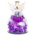 FIACO Gifts for Women Birthday Gifts for Mom Preserved Rose Forever Flower in Glass Angel Figurines Fresh Flowers for Delivery P