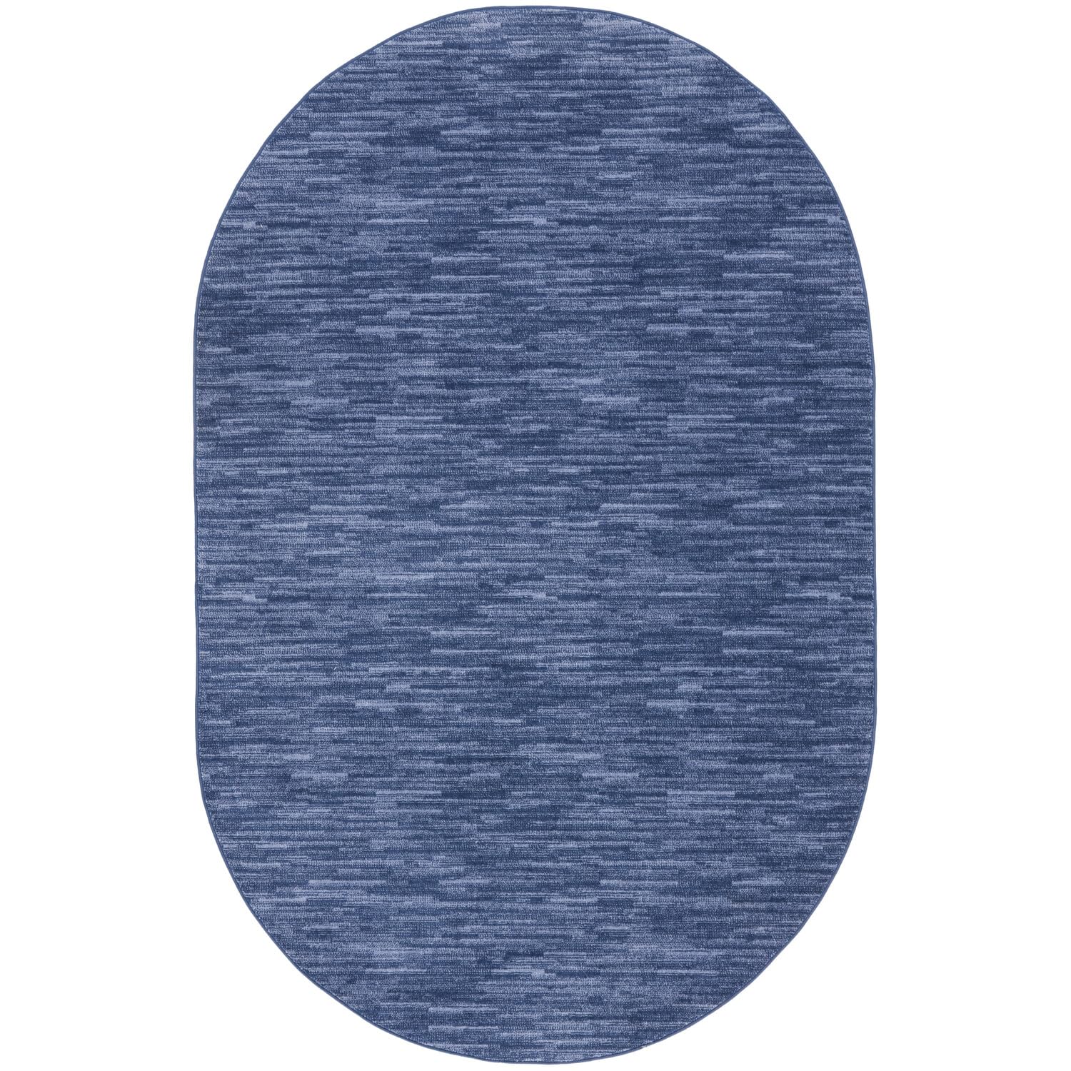 Nourison Essentials Indoor/Outdoor Navy Blue 6 x 9Oval Area Rug, Easy Cleaning, Non Shedding, Bed Room, Living Room, Dining Ro