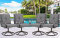 STRPRETTY Patio Swivel Chairs Set of 4, Heavy Duty Outdoor Swivel Dining Chairs with Steel Frame & Thickened Cushion, All Weathe