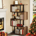 YITAHOME 5-Tier Bookshelf, S-Shaped Z-Shelf Bookshelves and Bookcase, Industrial Freestanding Multifunctional Decorative Storage