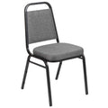 Flash Furniture 4 Pack HERCULES Series Trapezoidal Back Stacking Banquet Chair with 2.5 Thick Seat in Gray Fabric - Silver Vein 