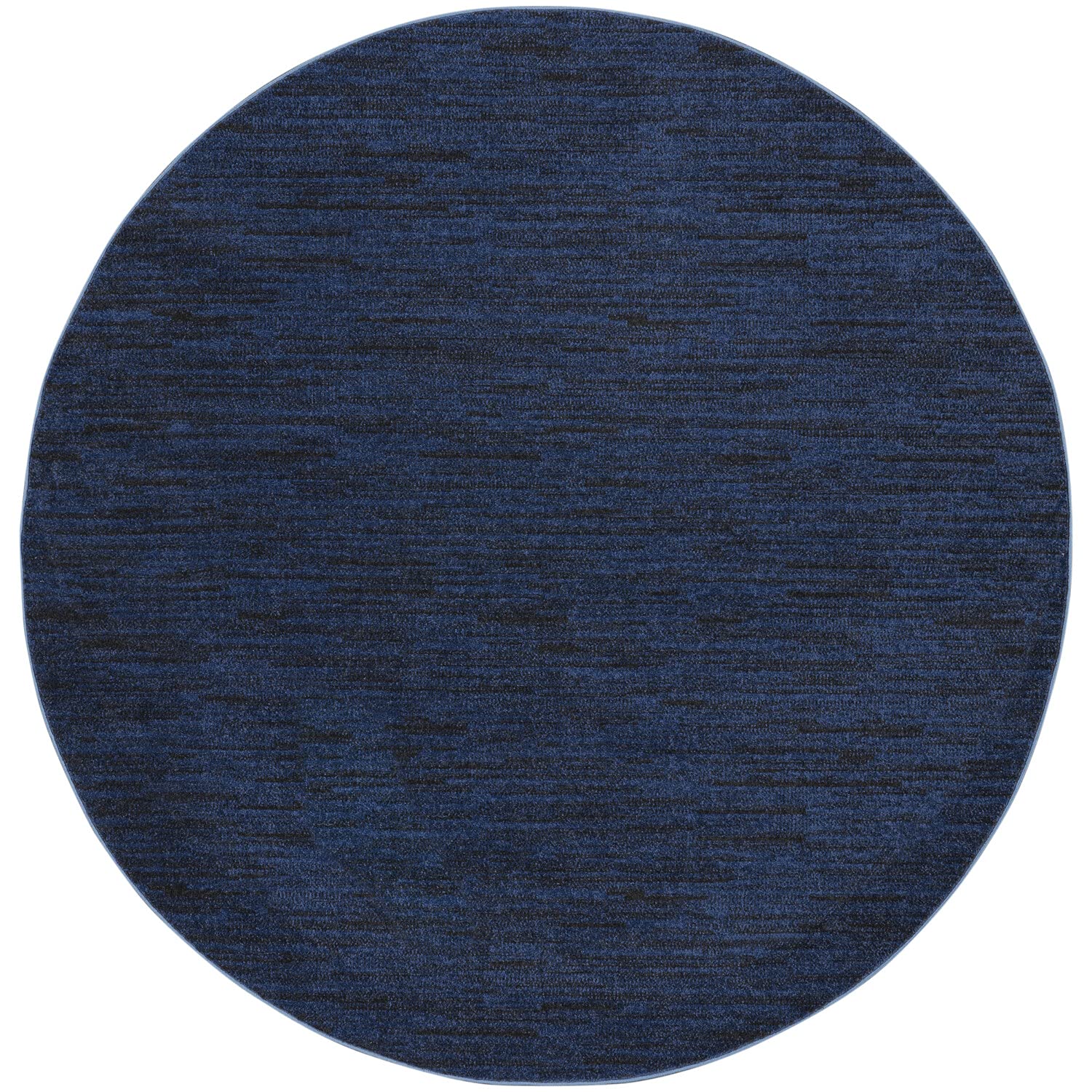 Nourison Essentials Indoor/Outdoor Midnight Blue 6 x Round Area Rug, Easy Cleaning, Non Shedding, Bed Room, Living Room, Dining