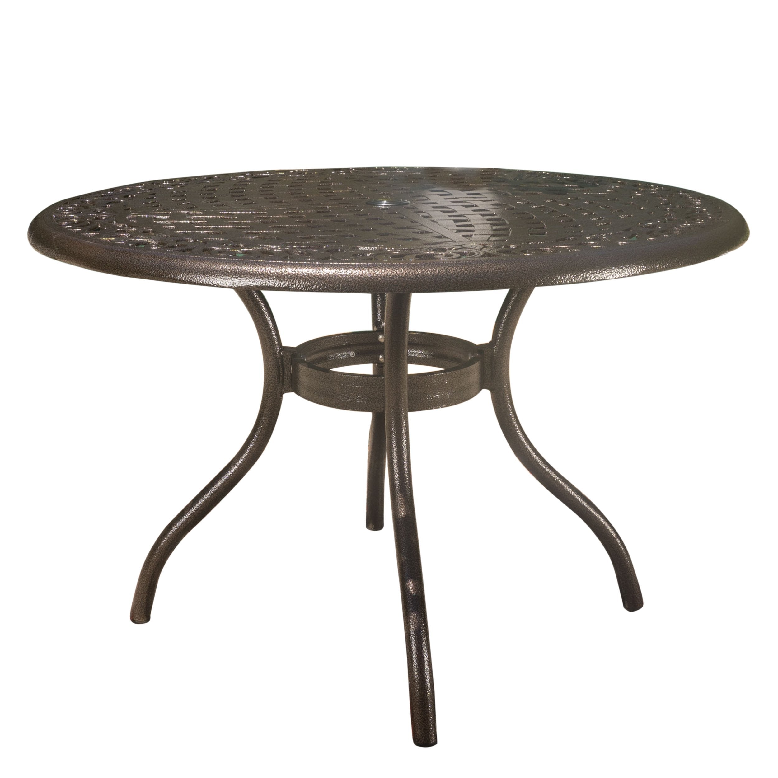 Christopher Knight Home Phoenix Cast Aluminum Round Table, Hammered Bronze, Dimensions: 47.75   L x 47.75   W x 30.00   H