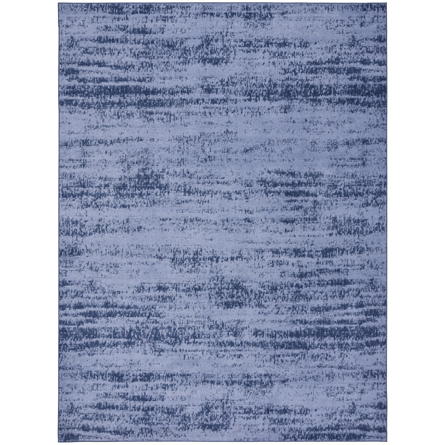 Nourison Essentials Indoor/Outdoor Solid Abstract Denim 8 x 10 Area Rug, Easy Cleaning, Non Shedding, Bed Room, Living Room, D