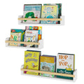 Wallniture Utah Wall Mount Nursery D  cor Kids Bookshelf Floating Wall Shelves Book Photo Display Varying Sizes Set of 3 White