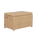 happimess HPM9003F Jacob 31.5 Handwoven Wicker Storage Trunk, Yellow, Collapsible for flat storage, for Office, Dorm Room, Livin