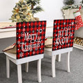 KIMOBER 2PCS Christmas Chair Covers Decor,Red and Black Buffalo Plaid Xmas Chair Slipcovers Sets for Christmas Dinning Decoratio