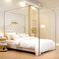 Canopy Bed Frame Full Size, Thicken Stainless Steel Bed Canopy Frame, Bed Post Poles 4 Corner Canopy for Metal Bed Mosquito Curt