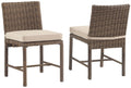 Crosley Furniture Bradenton 2-Piece Outdoor Chair Set, Wicker Dining Patio Chairs for Deck, Backyard, Weathered Brown with Sand 