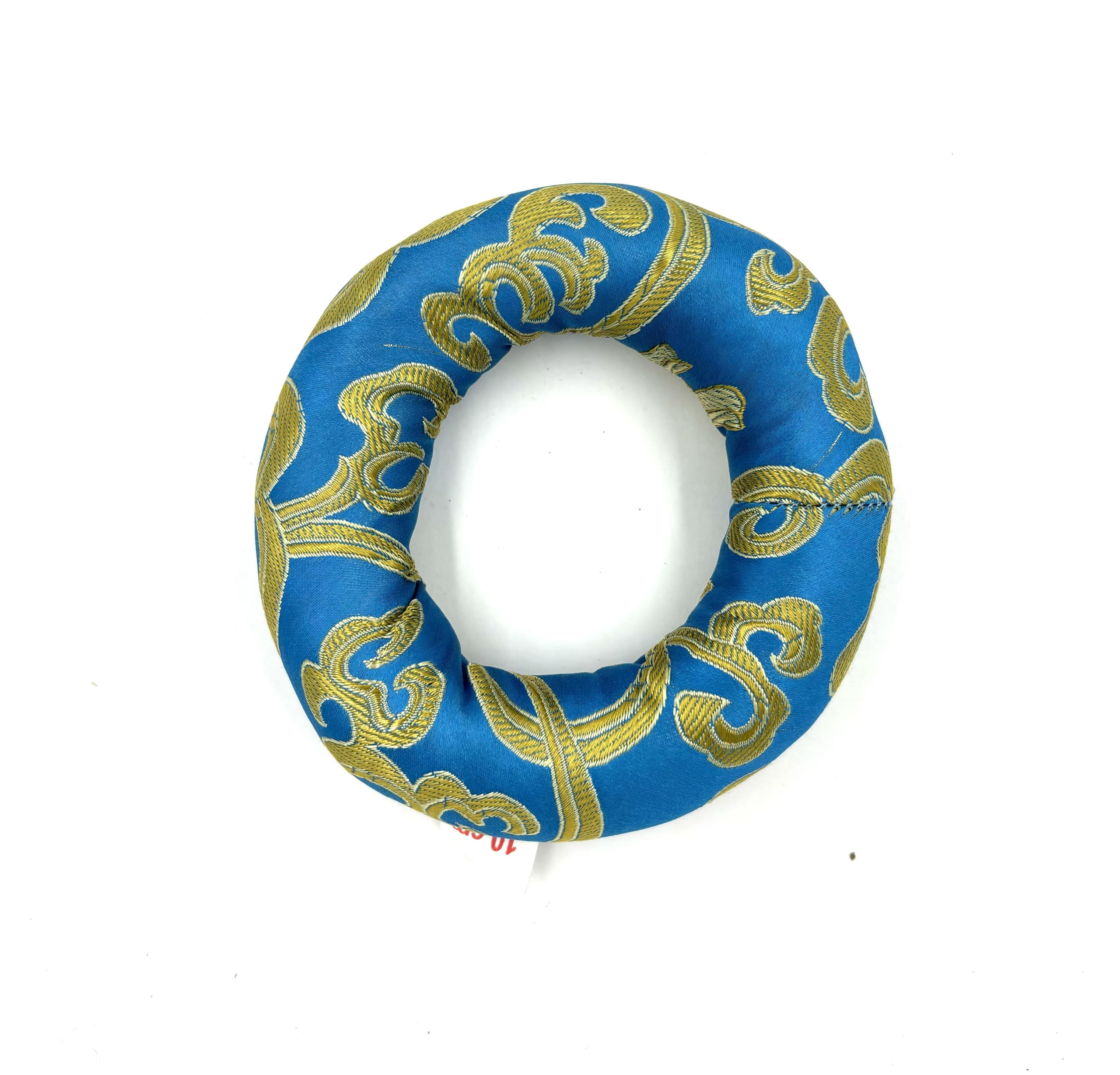 Silk Brocade Ring Cushion Pillow for Tibetan Singing Bowl Hand Made Nepal (Turquoise)