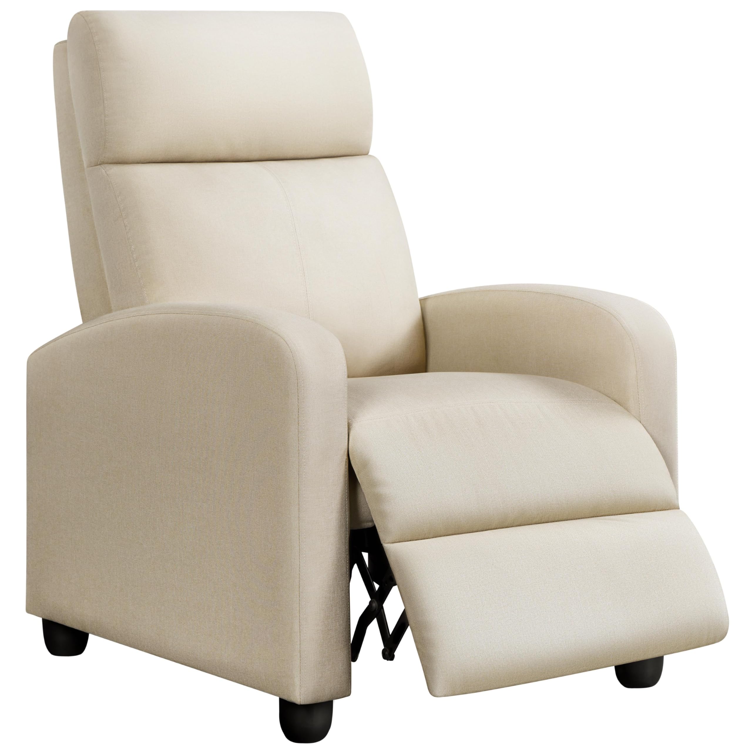 Topeakmart Fabric Recliner Sofa Push Back Recliner Chair Adjustable Modern Single Reclining Chair Upholstered Sofa with Pocket S