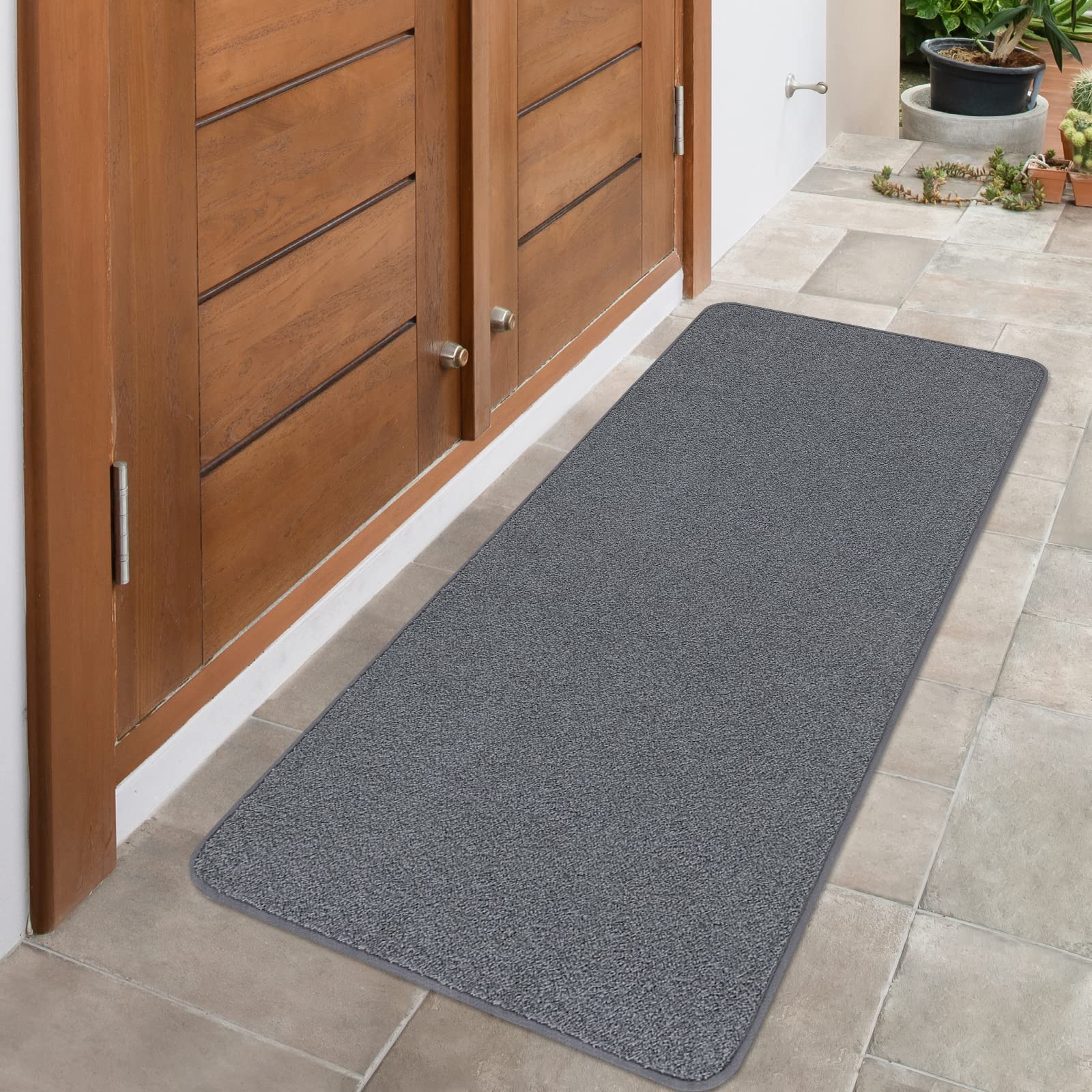 LINLA Indoor Doormat-Super Absorbs Mud Mat, Washable & Non-Slip Clean Door Mat for Inside & Front Door Doorways, Dirt Trapper Ma