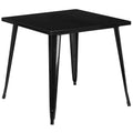 Flash Furniture Toby Commercial Grade 31.75 Square Black Metal Indoor-Outdoor Table