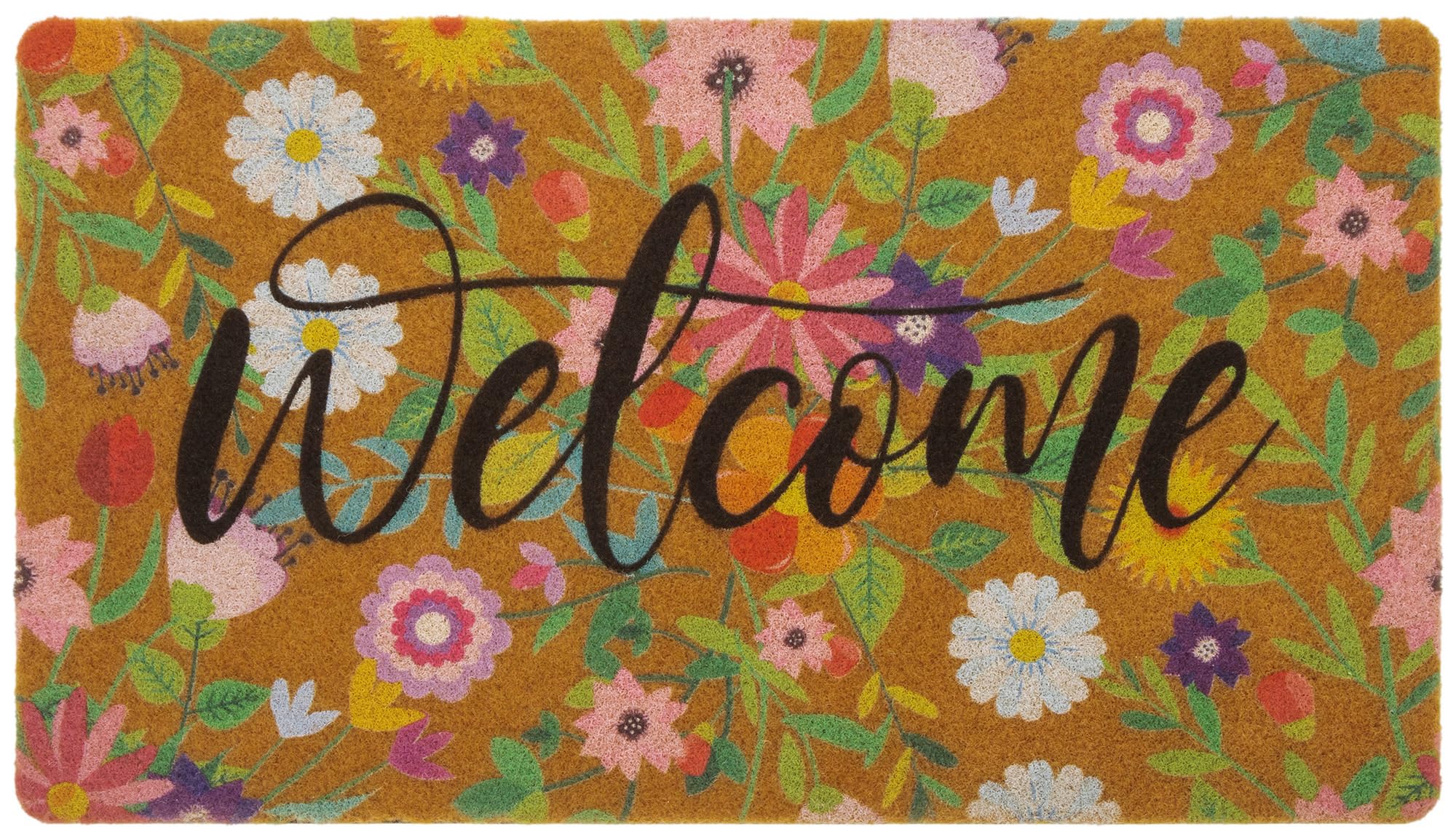 CXQRR Floral Welcome Mats Flower Coir Door Mat Colorful Spring Door Mat Indoor Entrance Cute Decorative Outdoor Doormats Non Sli