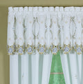 Todays Curtain Verona Reverse Embroidery Tailored Valance, 18, White/Blue