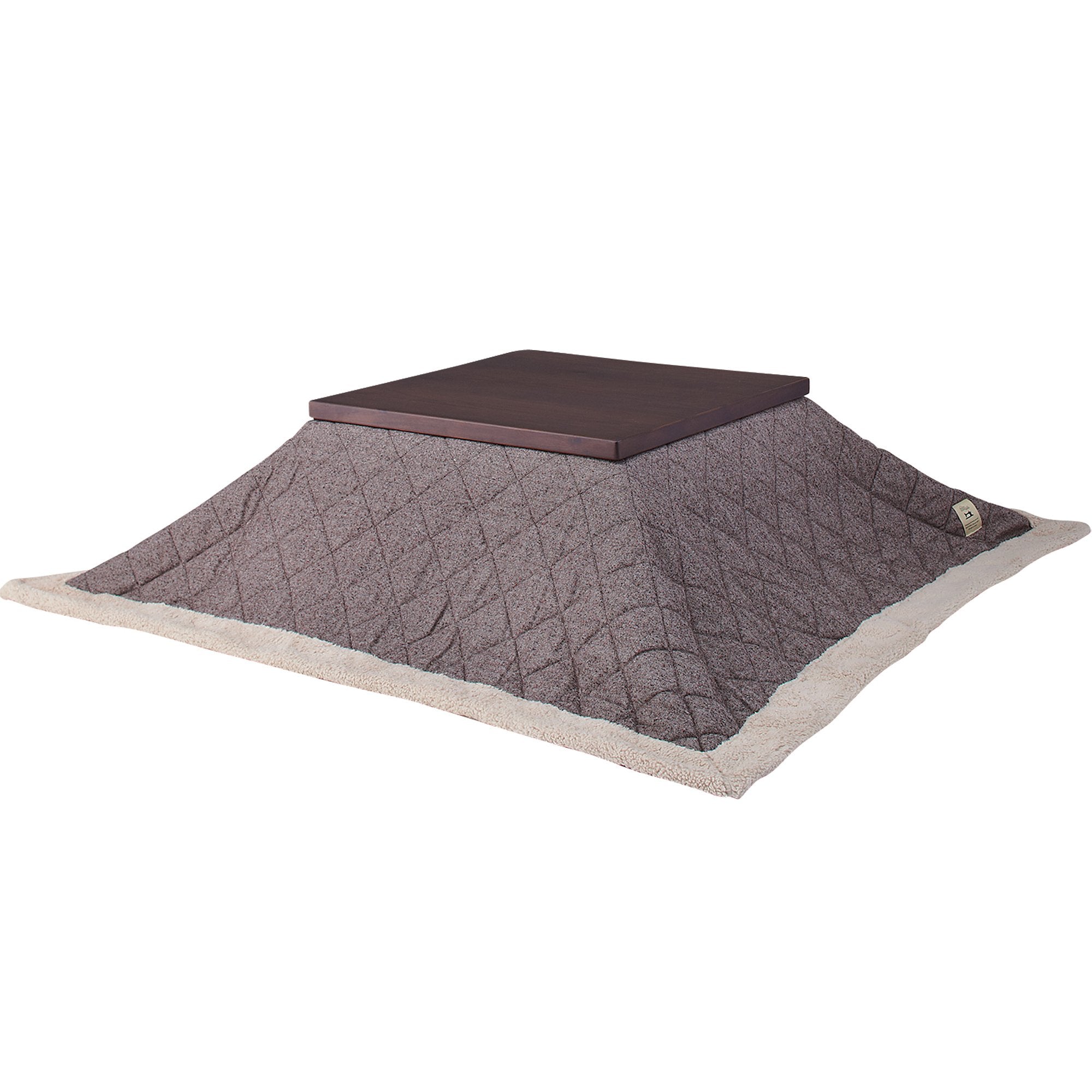 AZUMAYA KK-101BR Kotatsu Futon Comforter Square Shape W75 x D75 Inches, Polyester Fabric Material, Home and Living, Light Brown 