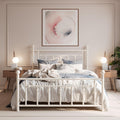 SHA CERLIN 14 Queen Size Metal Platform Bed Frame/Victorian Headboard and Footboard/Steel Slats Mattress Foundation for Storag