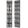 KEEPJOY Over The Door Shoe Organizer 2 Pack,Mesh Pockets Hanging Shoe Rack Over The Door,Shoe Storage Closet with 4 Hooks,Washab