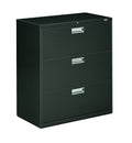 HON Brigade 600 Series Lateral File, 3 Legal/Letter-Size File Drawers, Charcoal, 36 X 18 X 39.13