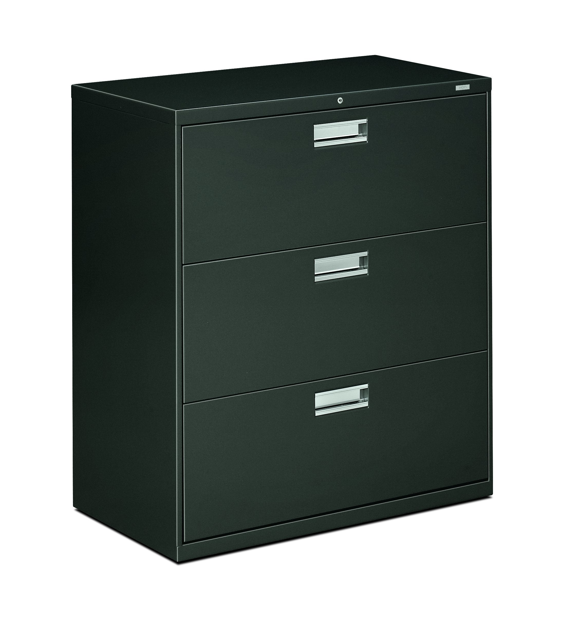 HON Brigade 600 Series Lateral File, 3 Legal/Letter-Size File Drawers, Charcoal, 36 X 18 X 39.13