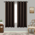 KOUFALL 63 Inch Length Brown Curtains 2 Panels for Bedroom,Grommet Blackout Drapes Window Darkening Thermal Insulating Dark Colo