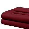 Cathay Home Essentials Ultra Soft Hypoallergenic Wrinkle Resistant Double Brushed Microfiber Bedding Sheet Set, Burgundy, Queen