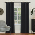 Sun Zero Easton Energy Saving Blackout Grommet Curtain Panel, 40 x 95, Black
