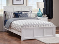 AFI, Madison Full Size Low Profile Platform Bed with Matching Footboard and Attachable USB Charger, White