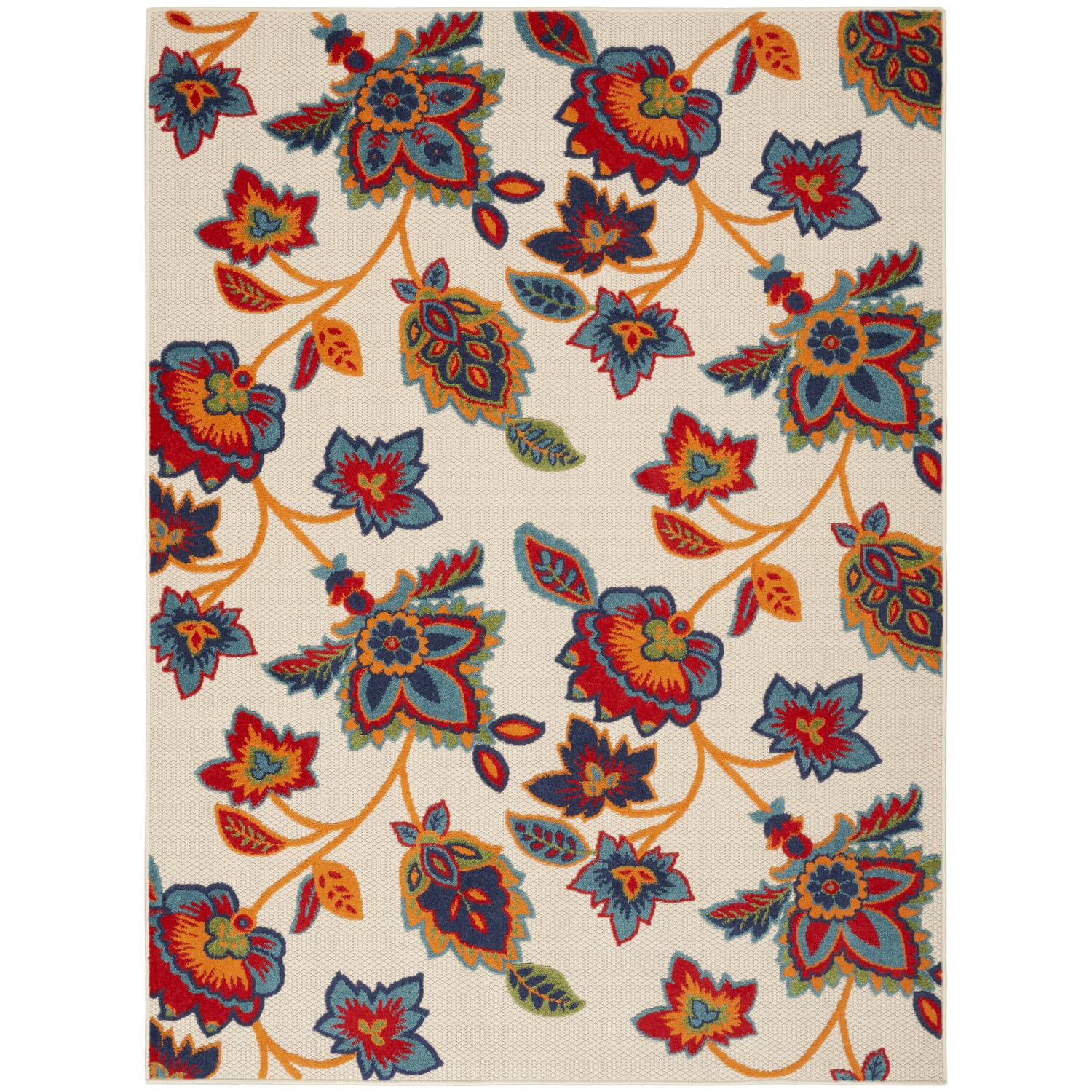 Nourison Aloha Indoor/Outdoor Modern Multicolor 36 x 56 Area Rug, Easy Cleaning, Non Shedding, Bed Room, Living Room, Dining R