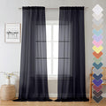 Lecloud Sheer Curtain Panels Set 96 Inches Long, Solid Voile Light Filtering Airy Curtains Window Treatment Drapes for Living Ro