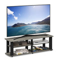 FURINNO Nelly Entertainment Center TV Stand, Short 43.3(W) x13.4(H) x13.1(D), French Oak Grey/Black