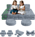 MeMoreCool Kids Couch for Playroom, Corduroy Convertible Toddler Couch, 8 Piece Modular Play Sofa, Foam Fort Building Set for Ch