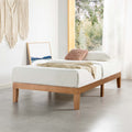 Mellow Naturalista Classic 12-Inch Solid Wood Platform Bed | Wooden Slats, No Box Spring Needed, Easy Assembly | Twin, Natural P