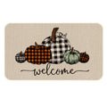 ONWAY Fall Pumpkin Buffalo Plaid Door Mat Seasonal Autumn Harvest Thanksgiving Decorative Doormat Welcome Floor Mat for Indoor O