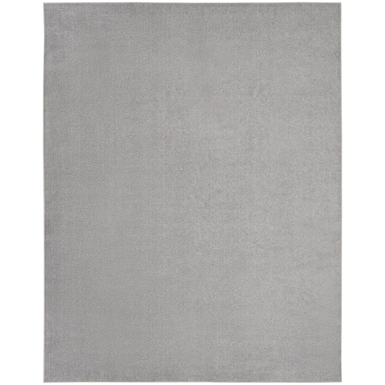 Nourison Essentials Indoor/Outdoor Silver Grey 8 x 11 Area Rug, Easy Cleaning, Non Shedding, Bed Room, Living Room, Dining Roo