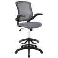 Flash Furniture Kale Mid-Back Swivel Office Chair with Height Adjustable Foot Ring and Lumbar Support, Mesh Executive Chair with