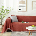 HANDONTIME Chenille Couch Covers Sofa Cover for Dogs Terracotta Sectional with Tassel Protector Loveseat Furniture 3 Cushion Cou