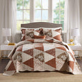 HoneiLife Quilt Set King Size - 3 Piece Microfiber Quilts Reversible Bedspreads Patchwork Coverlets Floral Bedding Set All Seaso