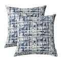 ROMANDECO Jacquard Decorative Throw Pillow Covers for Couch Set of 2, 22x22 Inches, Navy Blue