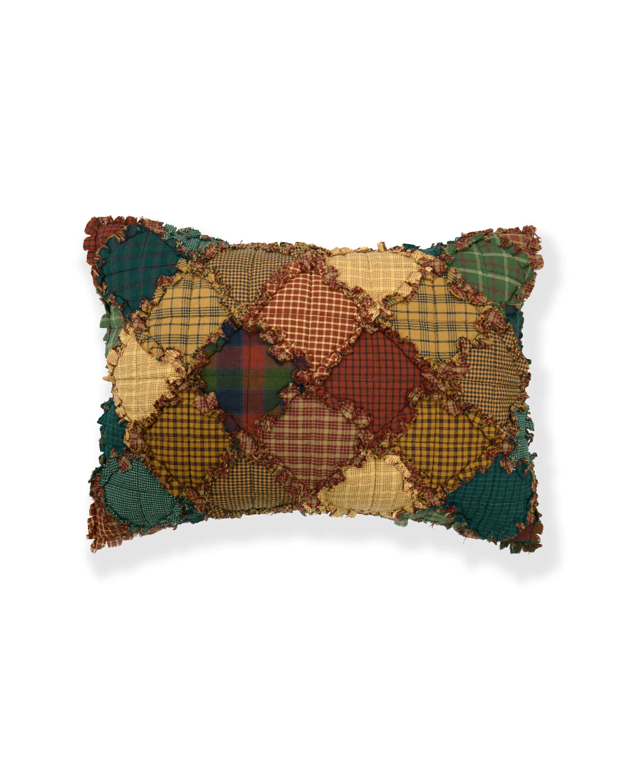 Donna Sharp Pillow Sham - Campfire Lodge Decorative Pillow Cover with Patchwork Pattern - Standard