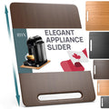 Ibyx Elegant Sliding Tray for Your Coffee Maker & Heavy Kitchen Appliances - Sturdy, Slides Easily from Under The Cabinet (Brown