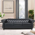 LEVNARY Chesterfield Sofa, Classic Tufted Upholstered Leather Couch, Modern 3 Seater Couch Furniture with Tufted Back for Living