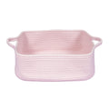 XUANGUO Woven Cotton Rope Storage Basket with Handles for Organizing Shelves Closet Small Cat Dog Pet Toy Basket Box Bin Decorat