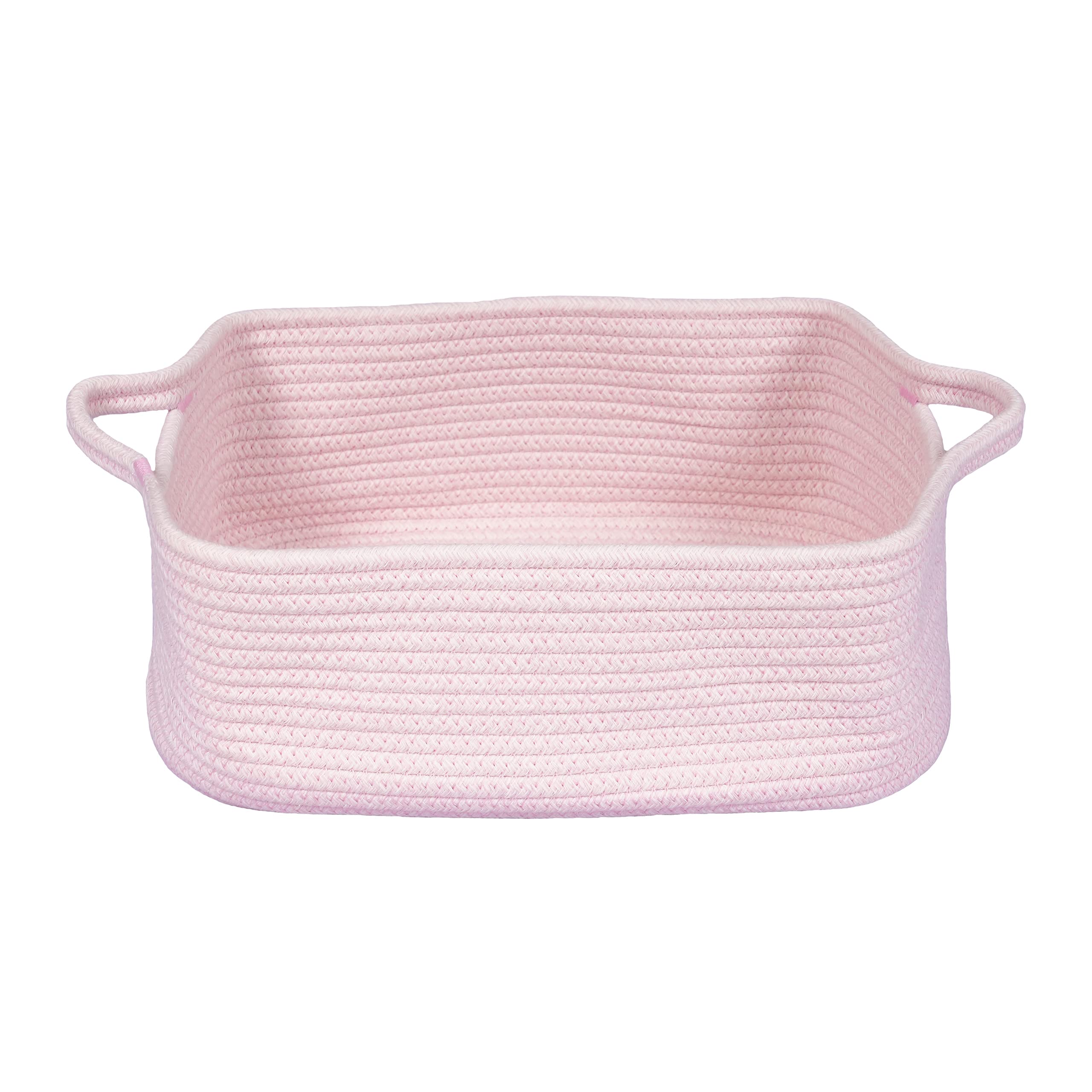 XUANGUO Woven Cotton Rope Storage Basket with Handles for Organizing Shelves Closet Small Cat Dog Pet Toy Basket Box Bin Decorat