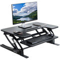 VIVO 32 inch Height Adjustable Stand Up Desk Converter, V Series, Quick Sit to Stand Tabletop Dual Monitor Riser Workstation, Bl