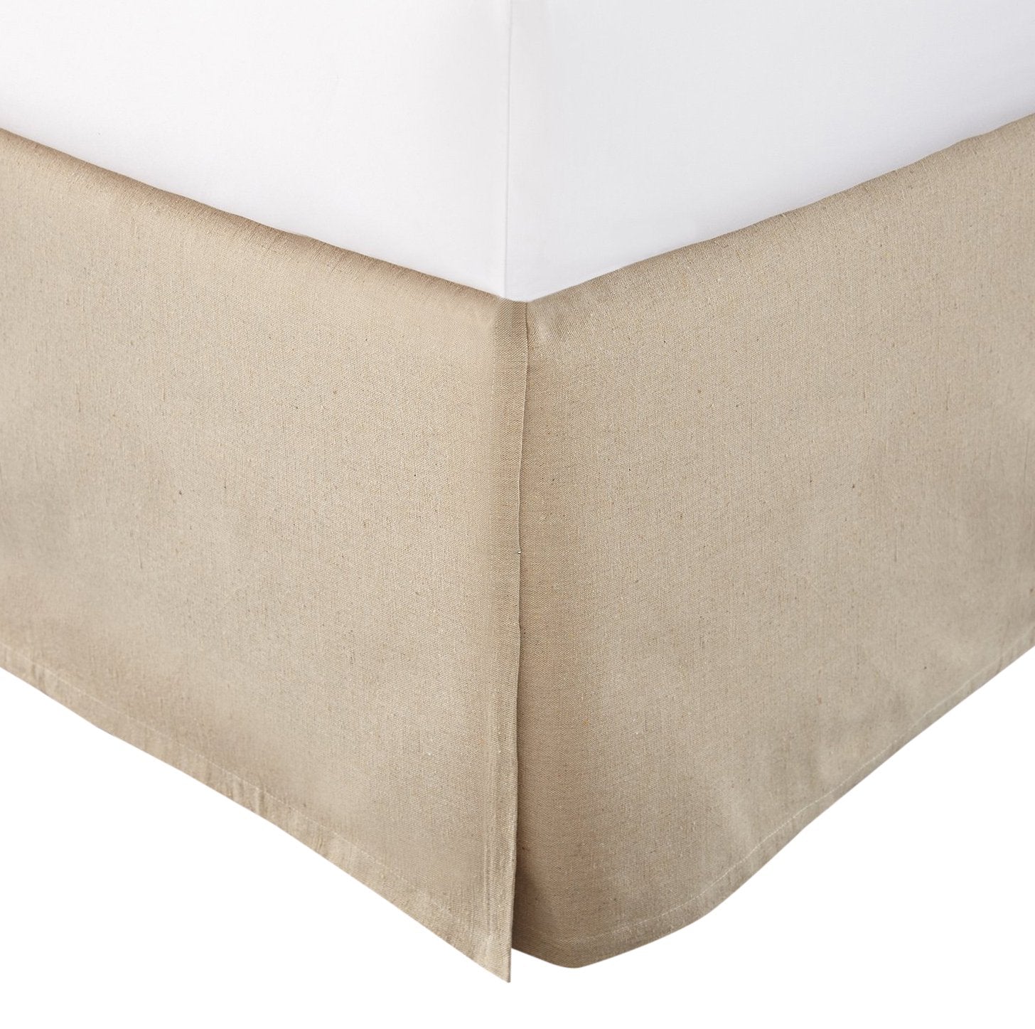 Levtex Home Queen Size Faux Linen Dust Ruffle, 17-inch Drop with Box Pleat