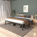 LoVinson Full Size Bed Frame, Metal Platform Bed Frame with Headboard, Strong Metal Slats Support, Mattress Foundation, Under Be