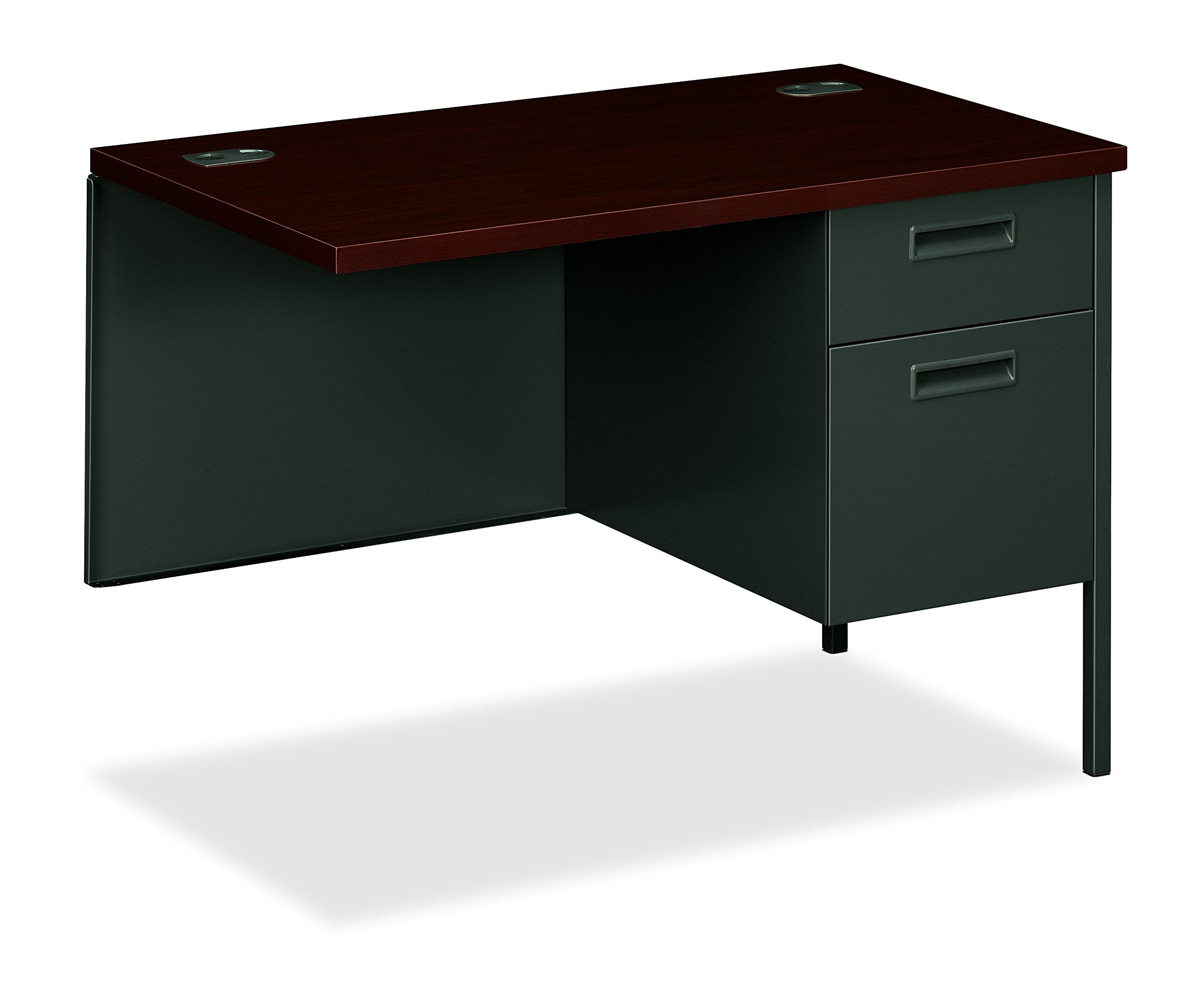 HON Metro Classic Charcoal Finish Right Return with 1 Box/1 File Drawer, 42W, Mahogany